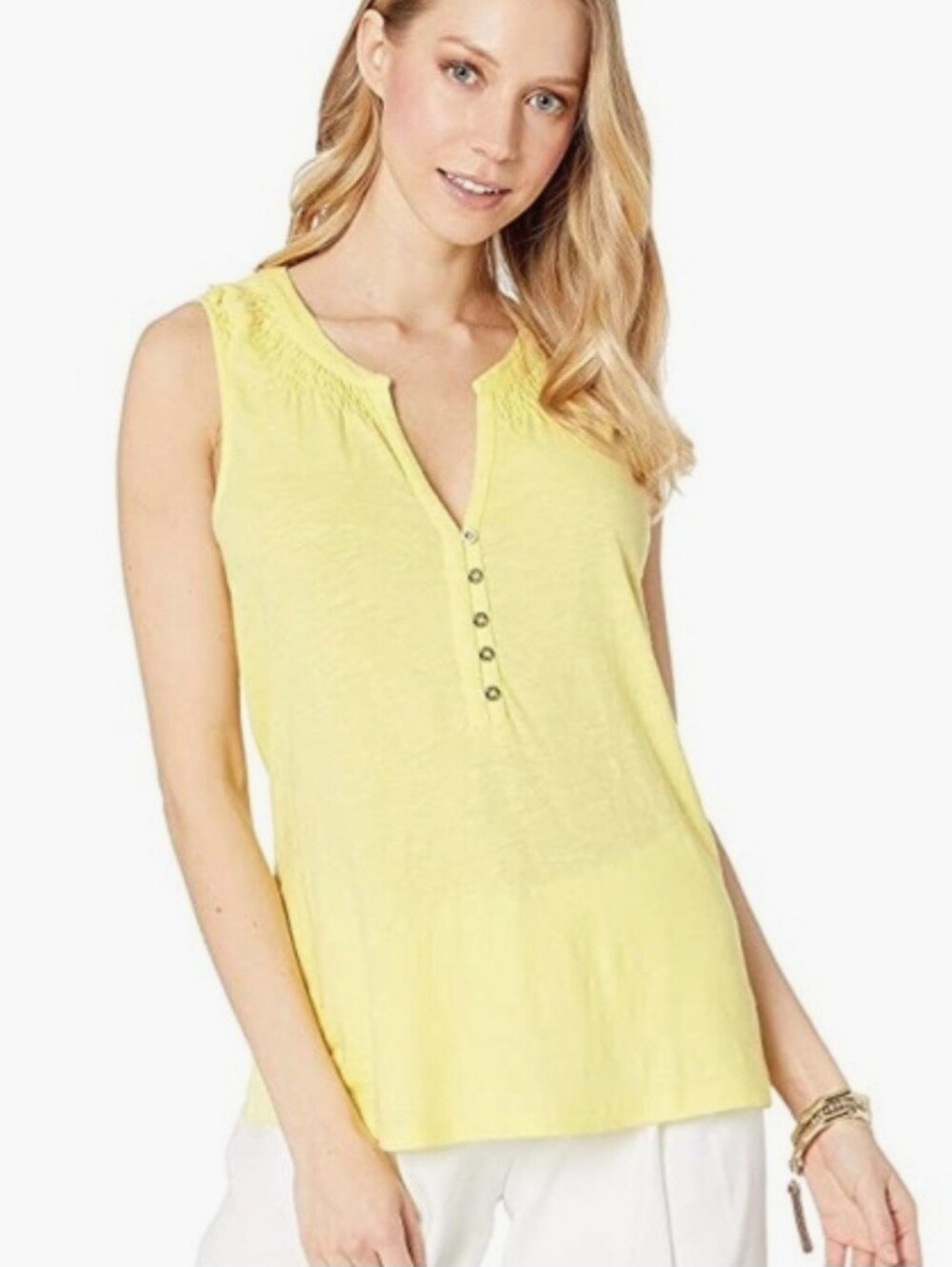 Lilly Pulitzer Essie Top Bright Yellow Sleeveless